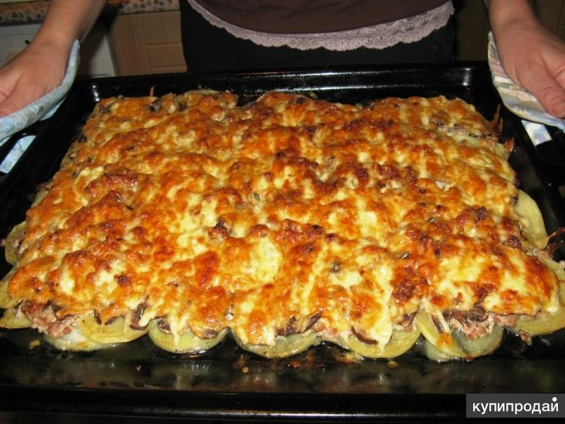 Картошка по французски с грибами и курицей в духовке рецепт с пошагово Картошка по французски с грибами и курицей в духовке рецепт с пошагово