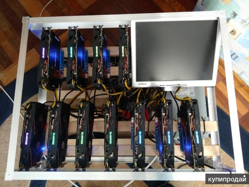 ферма для майнинга 11x RX 580 8gb