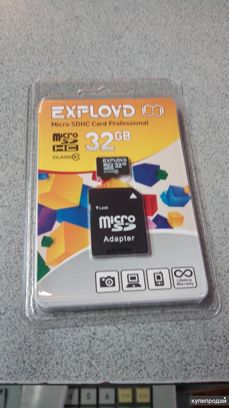 Карта памяти microSD 32Gb"Exployd"Clas10 с адаптером CD