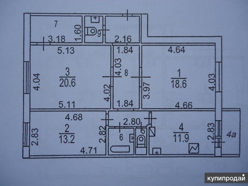 Комната в 3-к 19 м2, 13/14 эт. Зеленоград