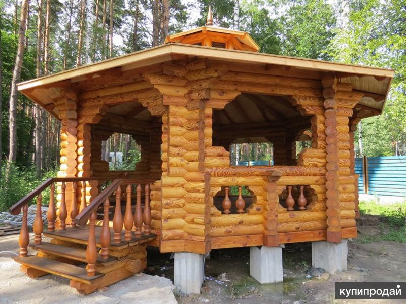 Беседка из сосновых бревен Беседка из сосновых бревен