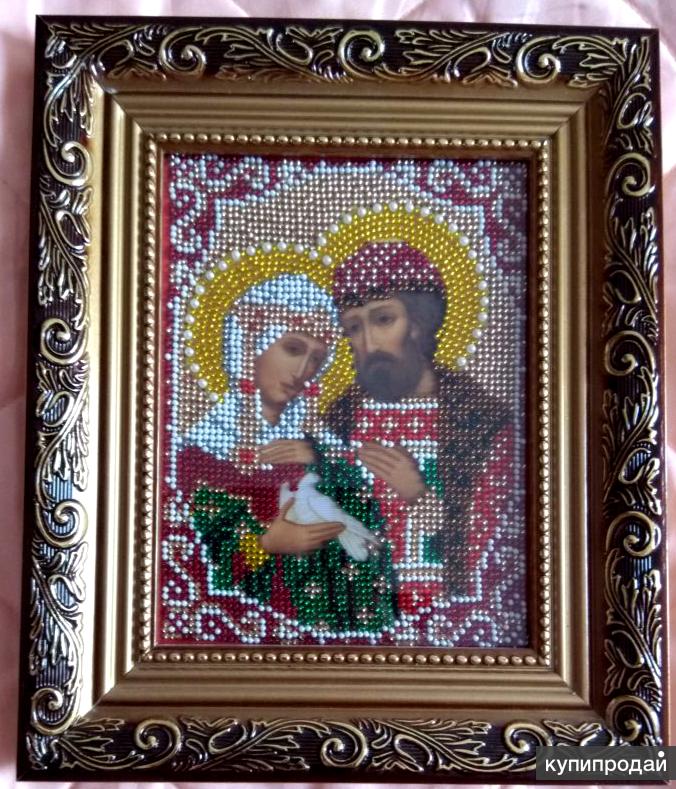 Икона петра и февронии из бисера Икона петра и февронии из бисера