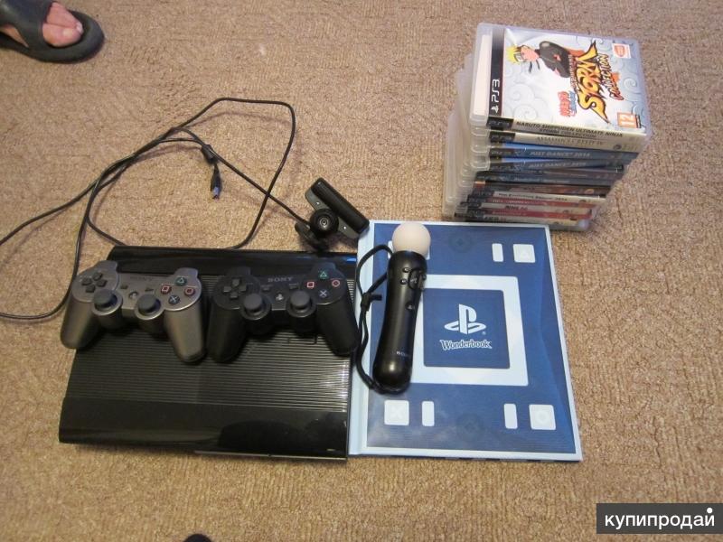 PS3 super slim 500 gb + много игр и аксессуаров