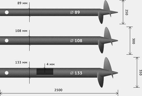 Свая винтовая 108 толщина стенки