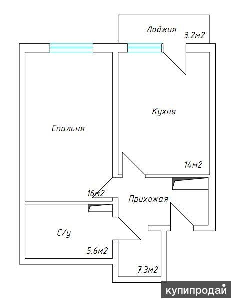 1-к квартира, 45 м2, 11/14 эт.