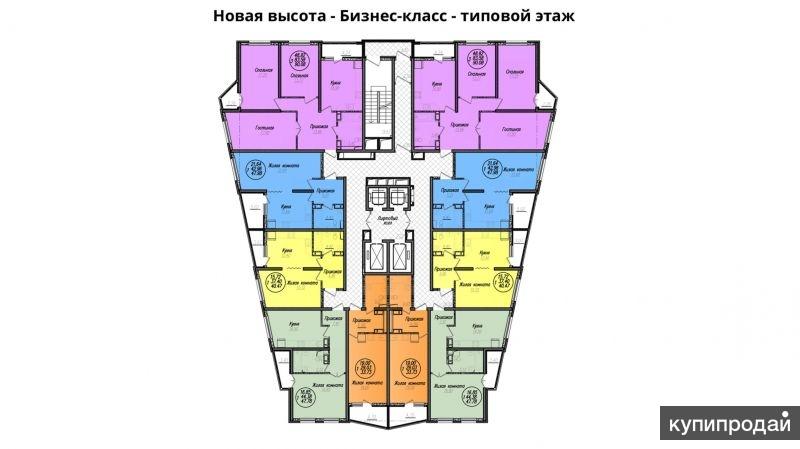 Планировки 25 этажей Комната в 1-к 34 м2, 8 эт., 25 эт. дом в Краснодаре