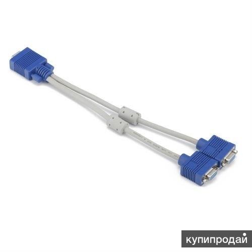 VGA сплиттер на 2 монитора (1 вход - 2 выхода), пассивный, Томск