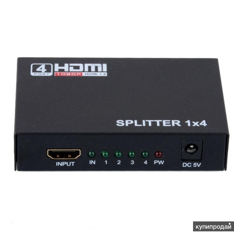 Разветвитель сплиттер с HDMI на 4 монитора (1 вход - 4 выхода), активный, Томск