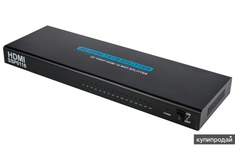 HDMI Разветвитель на 16 мониторов (1 вход - 16 выходов), активный