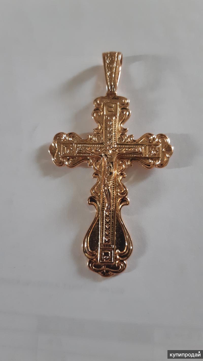 Гальваническое золочение. Казанский крест. Коллекция крестов с напылением золота. Крест с позолотой 990 пробы в упаковке.
