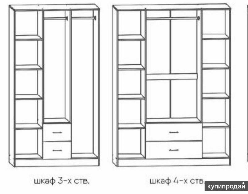 Шкаф распашной 1 м