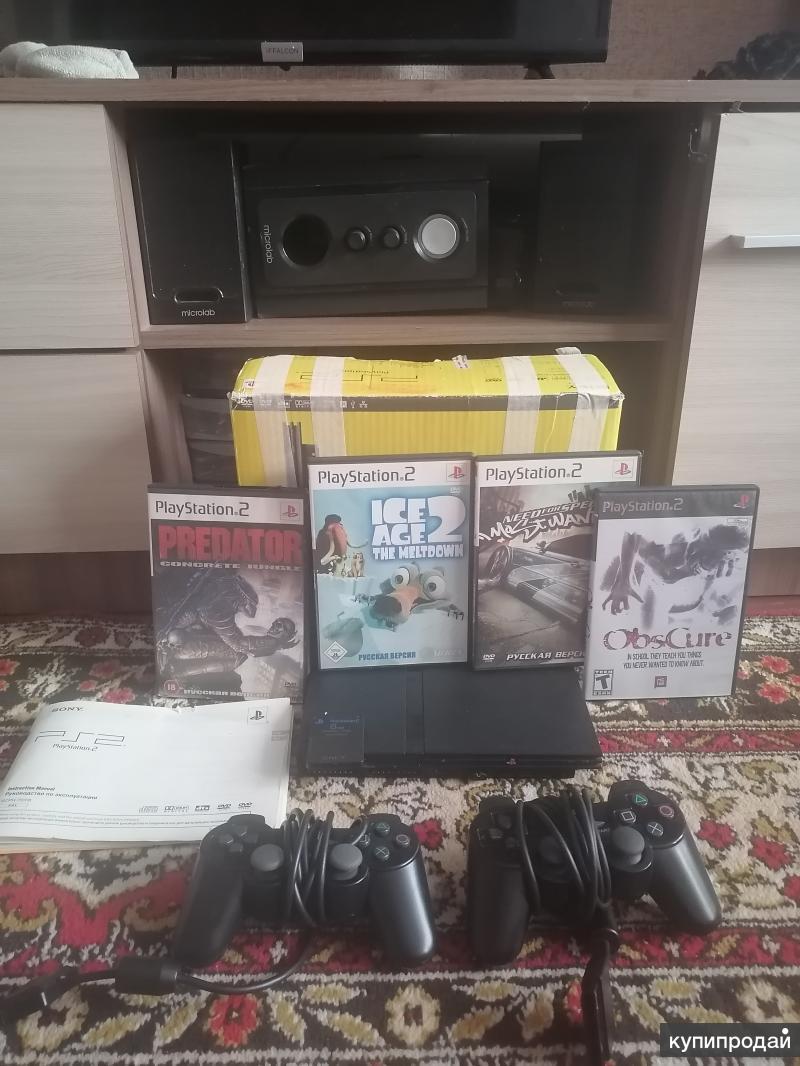 Sony PS2 чипованая(есть коробка и документы) +игры в Нижнем Тагиле