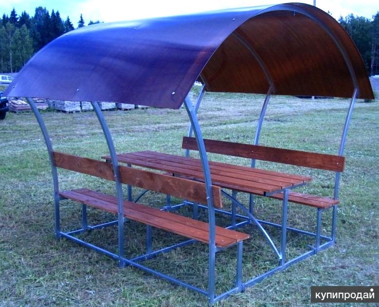 Беседки металлические с цветным покарбонатом
