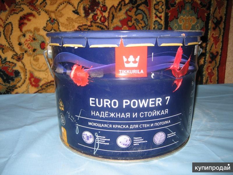 Краска евро. Euro Power 7 краска. Краска Euro Power 7 - 9 литров. Краска для стен моющаяся Euro. Power 7 краска банка.