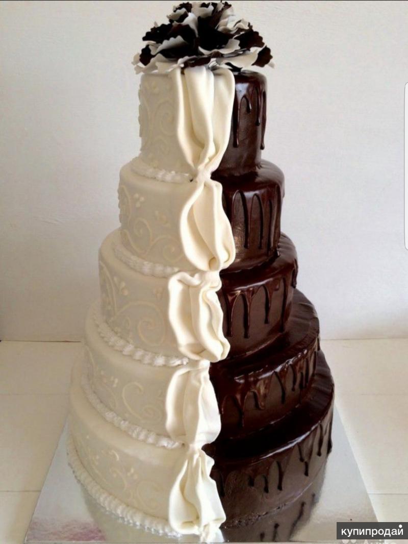 Свадебный торт в стиле шоколад