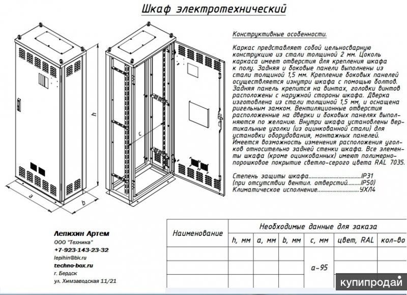 Размеры электротехнических шкафов