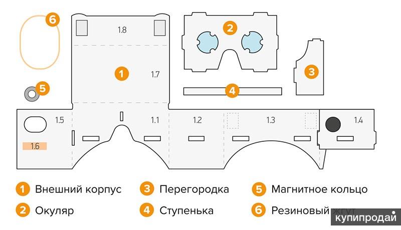 Чертеж 3д очков из картона