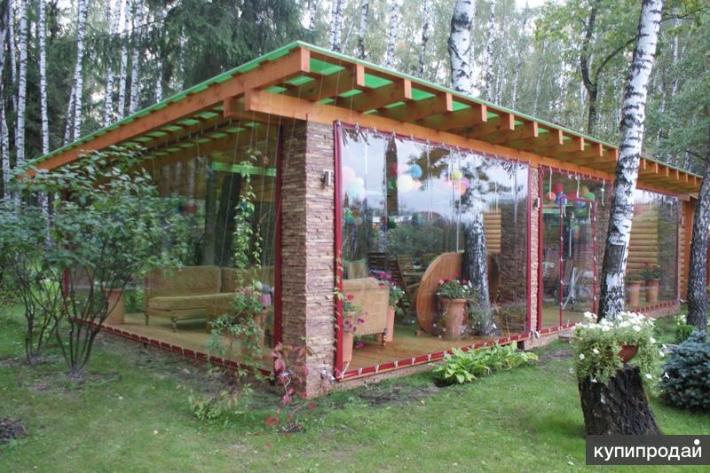 Защитные шторы для веранд, бань, беседок из ПВХ ткани.