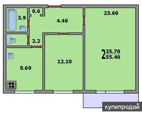 Планировка улучшенка 2 комнаты