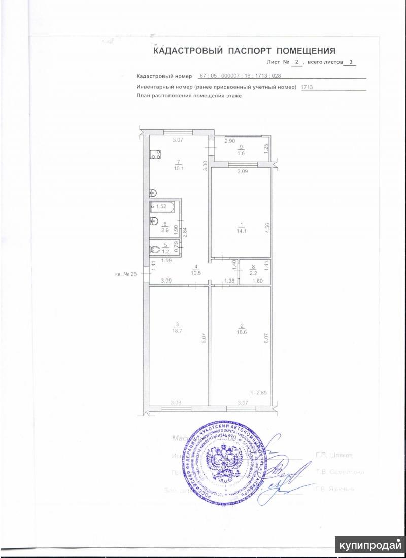 Образец кадастровый паспорт помещения