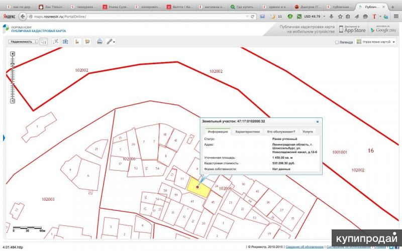 Публичная кадастровая карта шлиссельбурга
