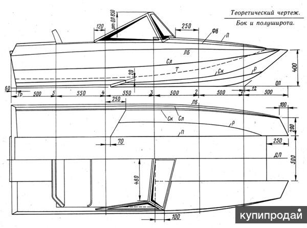 Теоретический чертеж катамарана