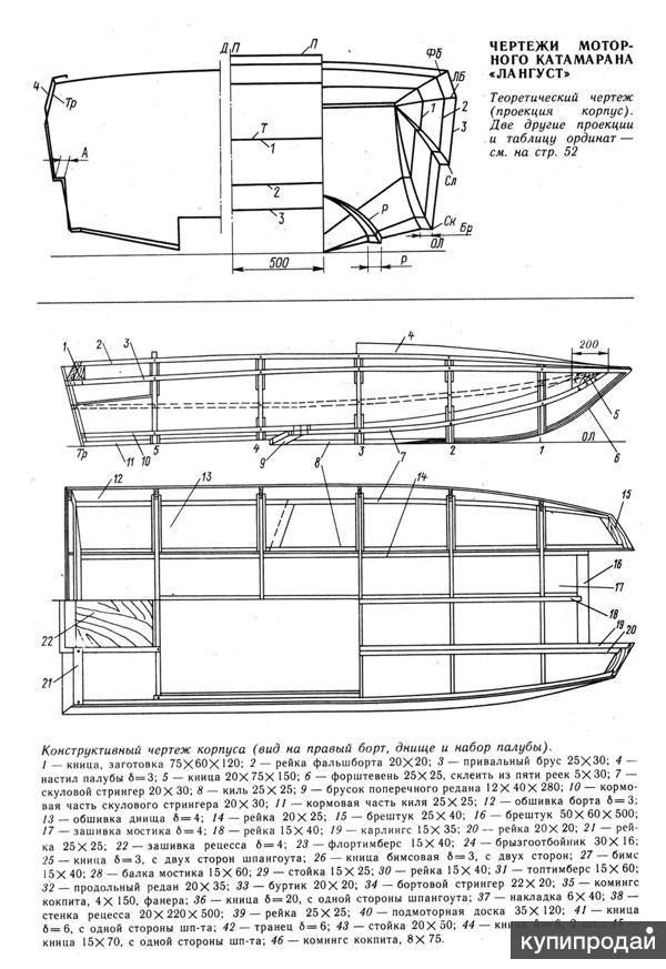 Чертежи моторного катамарана для самостоятельной постройки
