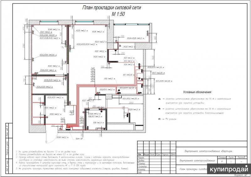 План прокладки кабелей