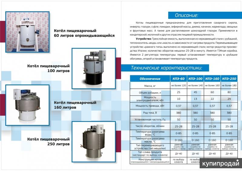 характеристика пищеварочных котлов