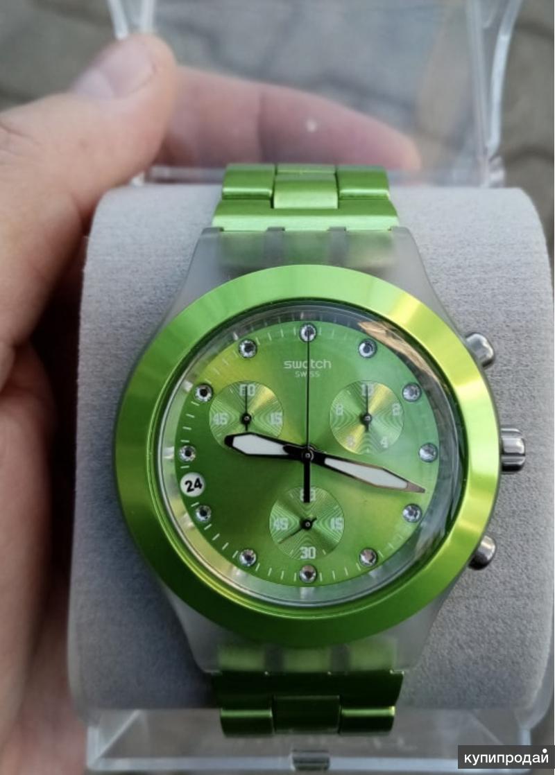 Часы швейцарские Swatch Blooded Lime Green Chronograph Dial Aluminum  SVCK4071AG. в Симферополе