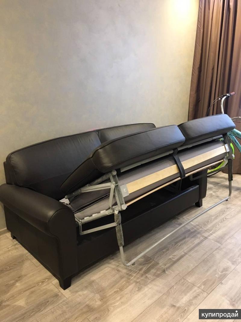 Кожаный раскладной диван ikea