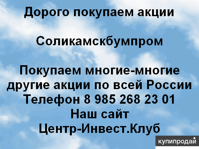 Предложение по продаже акций Соликамскбумпром
