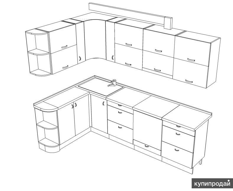 Схема кухни угловой нарисовать