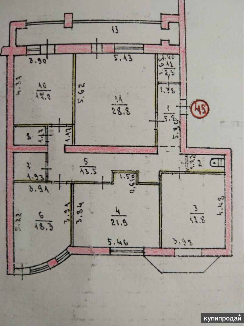 Продам 4-к квартиру, 144 м2, 8/10 эт. в центре Симферополя
