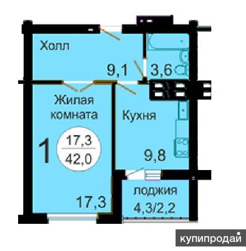 Продам 1 комн. квартиру ул. Батурина, дом 40, мкр. «Слобода весны»