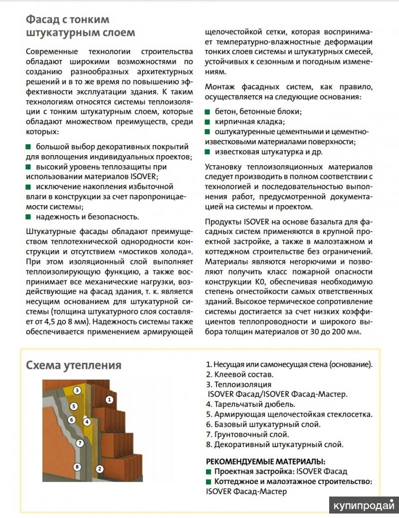 Утеплитель изовер фасад плотность 130