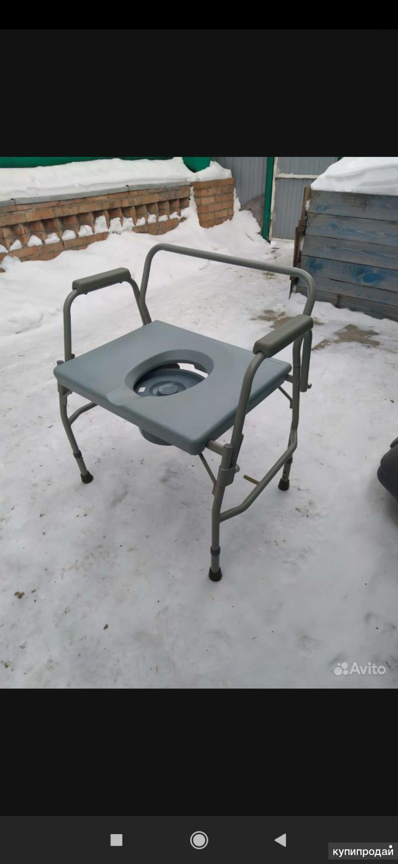Кресло стул с санитарным оснащением пассивного типа повышенной грузоподъемности без колес
