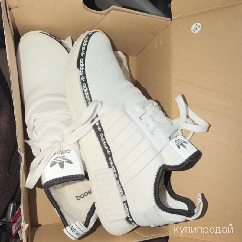 Adidas NMD_R1 White Tape Logo (10 US / 42 2/3)     -