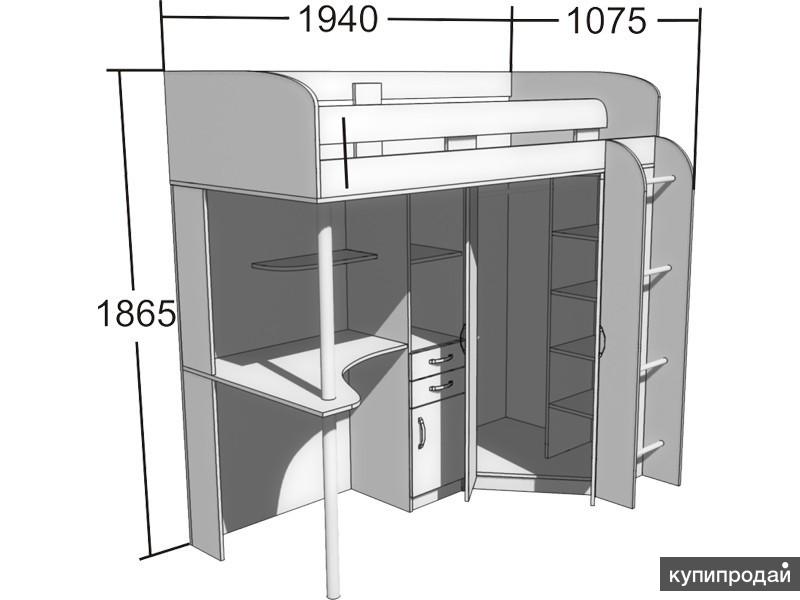 Кровать чердак стандартные размеры