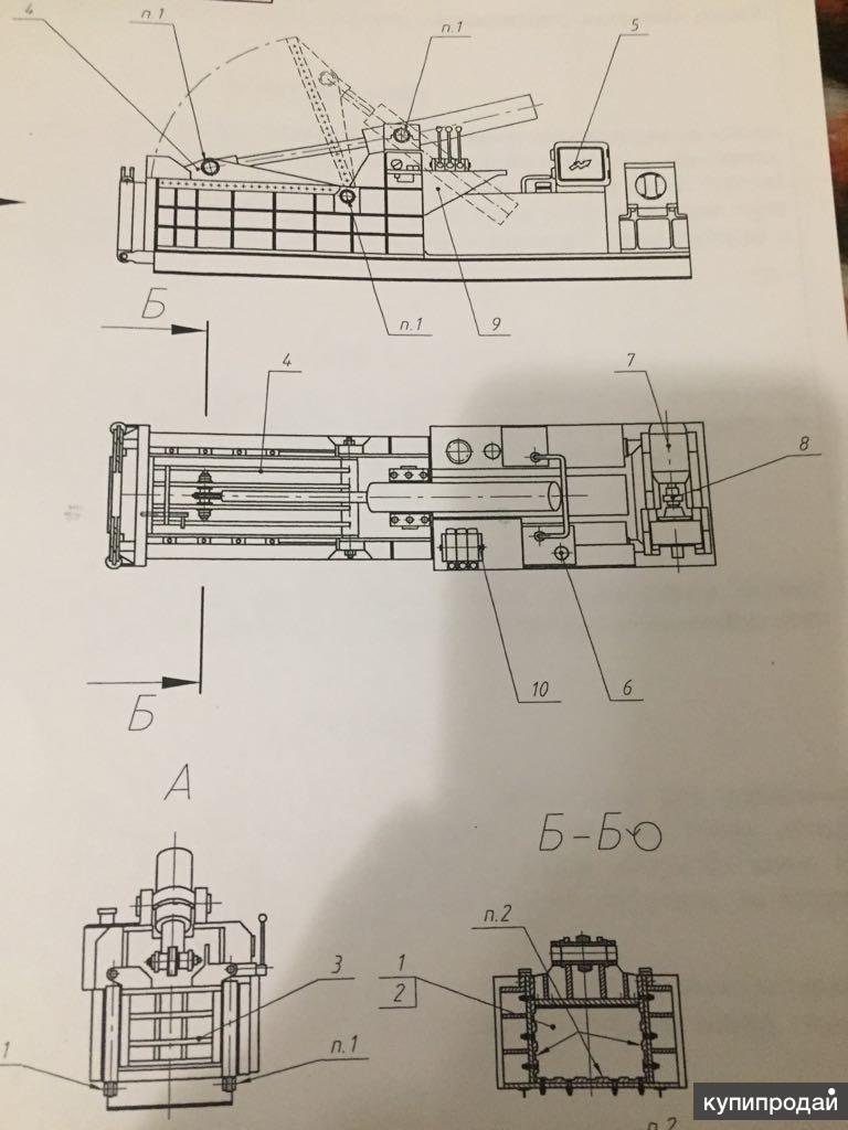 Пресс гидравлический для макулатуры чертежи