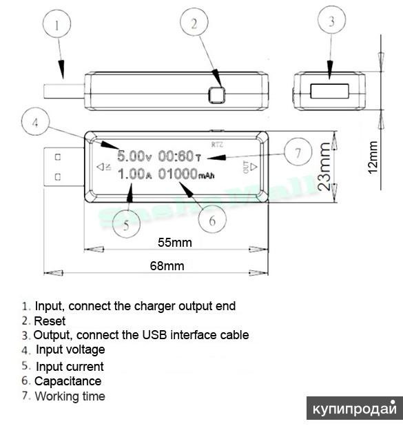 Keweisi usb тестер схема - 90 фото