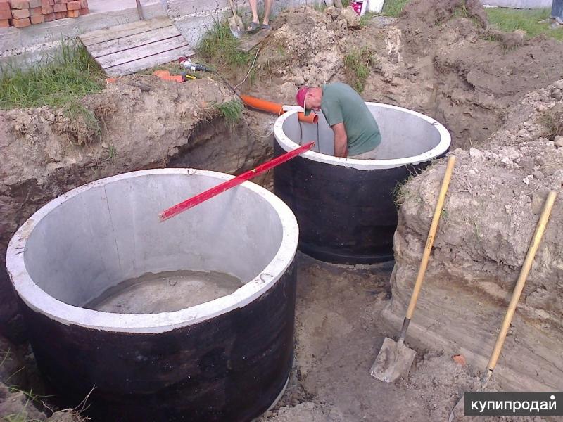 Бетонный колодец. Бетонные кольца для канализации. Канализация из жби колец. Септик 2 камерный из жби колец. Канализация - септик (3 ж/б кольца).
