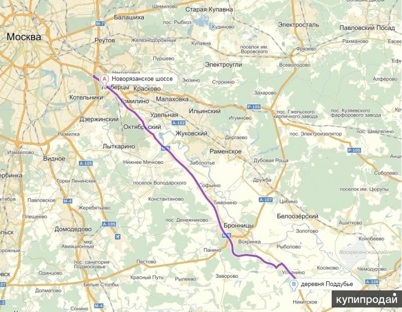 Новорязанское шоссе м5 карта