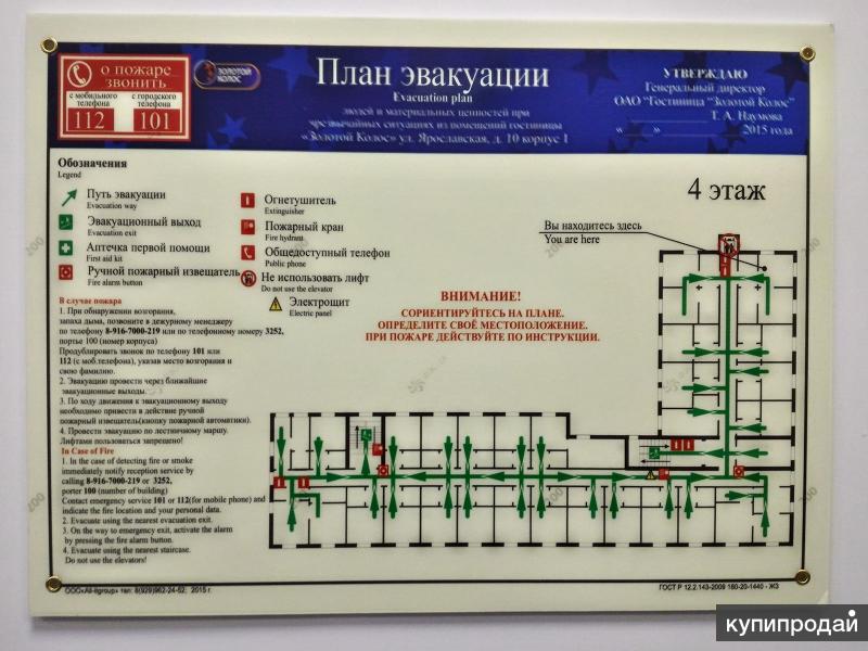 Фотолюминесцентные планы эвакуации окпд 2