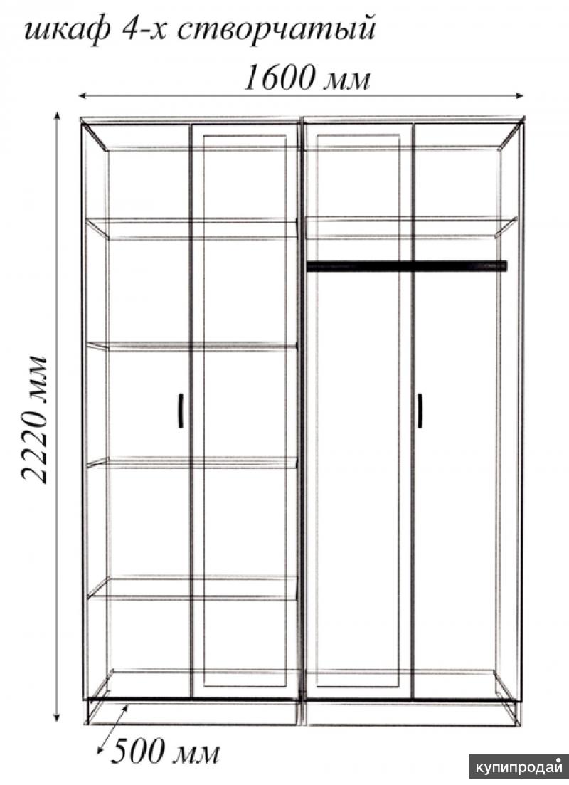 Ширина 160. Шкаф 4-х СТВ. 