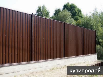 Современные заборы из профнастила и профтрубы в Краснодаре. Изготовление, монтаж