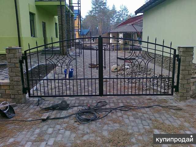 Современные распашные ворота под заказ в Краснодаре! Изготовление, монтаж!