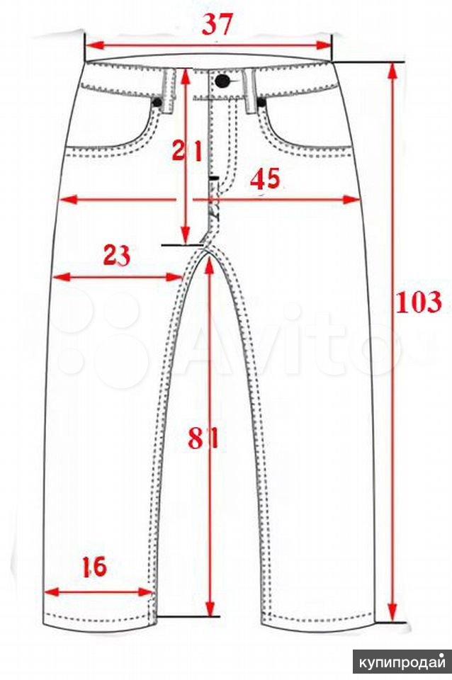 Схема мужских джинс