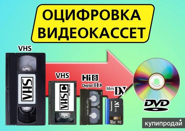 Оцифровка всех бытовых форматов видеокассет