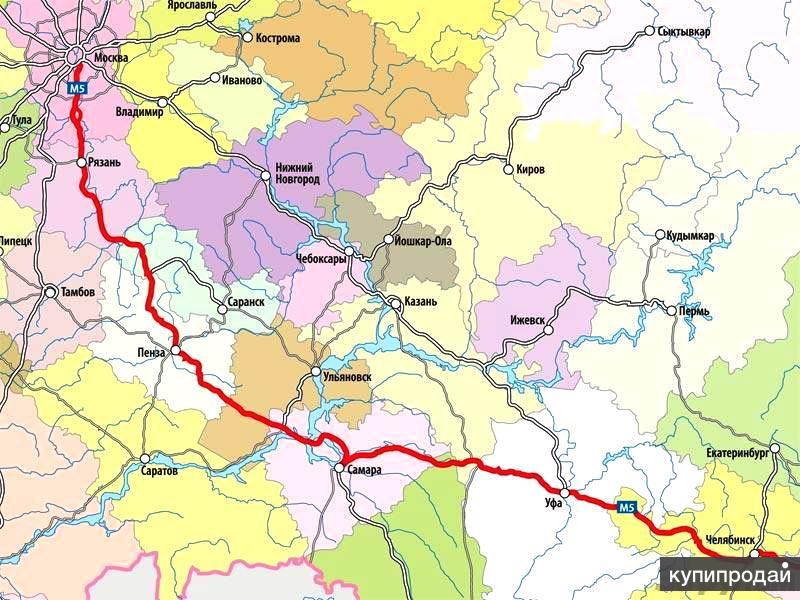 Трасса м5 москва челябинск карта